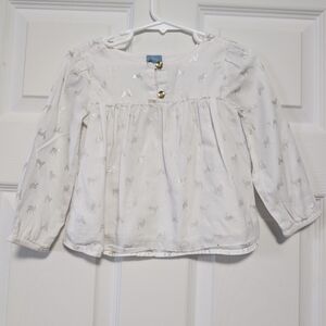GAP White Blouse Classic Long Sleeve